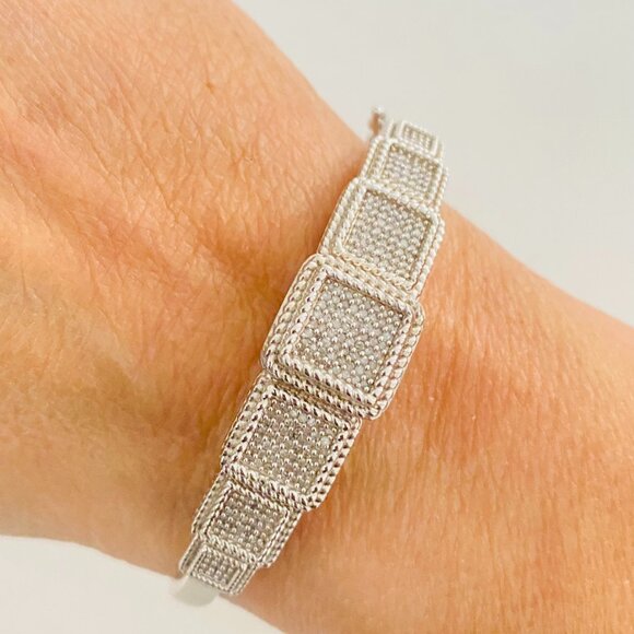 SJD Jewelry - Beautiful Vintage Ornate Sterling Silver Panel Bracelet – Stamped 925 SJD